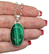 Load image into Gallery viewer, Malachite Pendant, Sterling Silver, Scorpio Gemstone, Deep Green Gem - GemzAustralia 