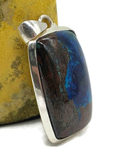 Load image into Gallery viewer, Shattuckite Pendant, Vivid Blue &amp; Brown Colours, Sterling Silver - GemzAustralia 