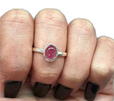 Pink Tourmaline Ring, Sterling Silver, size 7.75 - GemzAustralia 