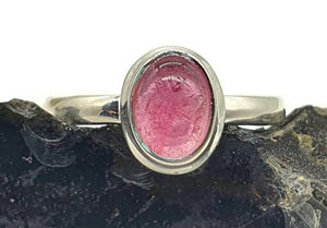 Pink Tourmaline Ring, Sterling Silver, size 7.75 - GemzAustralia 