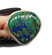 Load image into Gallery viewer, Azurite Malachite Ring, Size 8.25, Sterling Silver, Green Blue Gem - GemzAustralia 