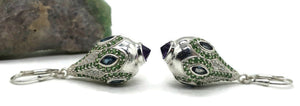 London Blue Topaz, Tsavorite, Amethyst & White Zircon Earrings - GemzAustralia 