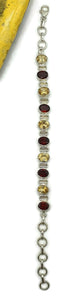 Citrine & Garnet Bracelet,  925 Sterling Silver, November and January Birthstones - GemzAustralia 