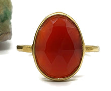 Load image into Gallery viewer, Red Onyx Ring, Size 7.75, Sterling Silver, 14K Gold Plated - GemzAustralia 
