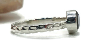 Faceted Labradorite Ring, Size 8.75, Sterling Silver, side set Oval Design - GemzAustralia 