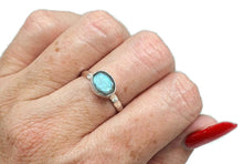 Load image into Gallery viewer, Faceted Labradorite Ring, Size 8.75, Sterling Silver, side set Oval Design - GemzAustralia 