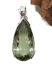 Load image into Gallery viewer, Prasiolite Pendant, Green Amethyst Gemstone, 28 carats, Sterling Silver - GemzAustralia 