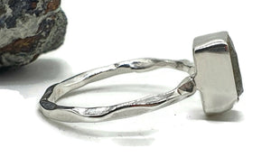 Rough Labradorite Ring, Size 6, 8 or 9, Sterling Silver, Natural Shape - GemzAustralia 