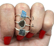 Load image into Gallery viewer, Rough Labradorite Ring, Size 6, 8 or 9, Sterling Silver, Natural Shape - GemzAustralia 