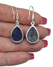 Load image into Gallery viewer, Lapis Lazuli Earrings, Sterling Silver, Pear Shaped, Protection Stone - GemzAustralia 