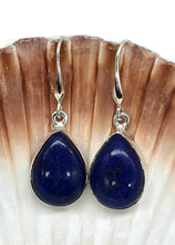 Load image into Gallery viewer, Lapis Lazuli Earrings, Sterling Silver, Pear Shaped, Protection Stone - GemzAustralia 