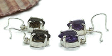 Load image into Gallery viewer, Amethyst or Smoky Quartz Heart Earrings, Sterling Silver, 4.5 carats - GemzAustralia 