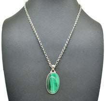 Load image into Gallery viewer, Malachite Pendant, Sterling Silver, Scorpio Gemstone, Deep Green Gem - GemzAustralia 