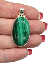 Load image into Gallery viewer, Malachite Pendant, Sterling Silver, Scorpio Gemstone, Deep Green Gem - GemzAustralia 