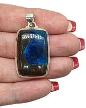 Load image into Gallery viewer, Shattuckite Pendant, Vivid Blue &amp; Brown Colours, Sterling Silver - GemzAustralia 