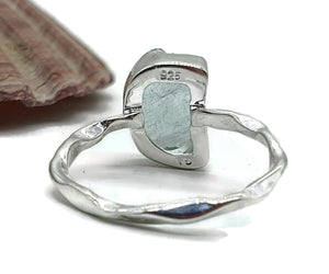 Raw Aquamarine Ring, size 6, 8 or 9, Sterling Silver, Rough Aquamarine - GemzAustralia 