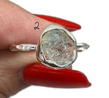 Load image into Gallery viewer, Raw Aquamarine Ring, size 6, 8 or 9, Sterling Silver, Rough Aquamarine - GemzAustralia 