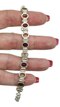 Load image into Gallery viewer, Citrine &amp; Garnet Bracelet,  925 Sterling Silver, November and January Birthstones - GemzAustralia 