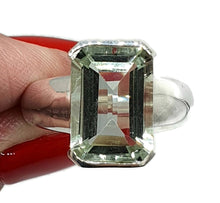Load image into Gallery viewer, Prasiolite Ring, Emerald Faceted, 4 sizes, Green Amethyst - GemzAustralia 