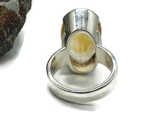 Citrine Ring, Size 7.5, Sterling Silver, Oval Shape, 15 carats - GemzAustralia 