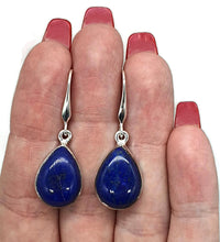 Load image into Gallery viewer, Lapis Lazuli Earrings, Sterling Silver, Pear Shaped, Protection Stone - GemzAustralia 