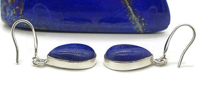 Lapis Lazuli Earrings, Sterling Silver, Pear Shaped, Protection Stone - GemzAustralia 