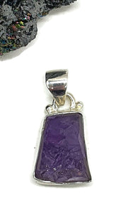 Raw Amethyst Pendant, Sterling Silver, February Birthstone - GemzAustralia 