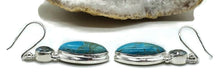 Load image into Gallery viewer, Turquoise &amp; Blue Topaz Earrings, Sterling Silver, Round and Marquise Shapes - GemzAustralia 