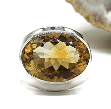 Load image into Gallery viewer, Citrine Ring, Size 6.75, Sterling Silver, Oval Faceted, Natural - GemzAustralia 