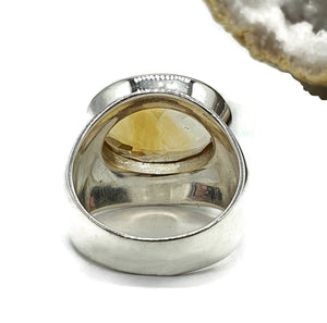 Citrine Ring, Size 6.75, Sterling Silver, Oval Faceted, Natural - GemzAustralia 