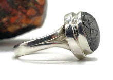 Load image into Gallery viewer, Tourmalinated Quartz Ring, size 7, Sterling Silver, Black Tourmaline Quartz - GemzAustralia 