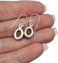 Load image into Gallery viewer, Sunstone Earrings, Oval Shaped, Sterling Silver, Stone of Leadership - GemzAustralia 