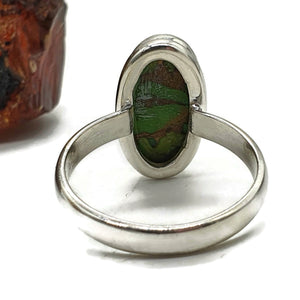 Green Mojave Turquoise Ring, Size 11, Sterling Silver, Oval Shape - GemzAustralia 