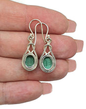 Load image into Gallery viewer, Malachite Earrings, Sterling Silver, Oval Shaped, Rich Green Gemstone, Visionary Stone - GemzAustralia 