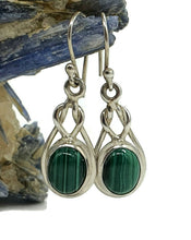 Load image into Gallery viewer, Malachite Earrings, Sterling Silver, Oval Shaped, Rich Green Gemstone, Visionary Stone - GemzAustralia 