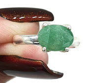 Load image into Gallery viewer, Emerald Ring, size 6.75, Sterling Silver, May Birthstone, Oval Faceted - GemzAustralia 