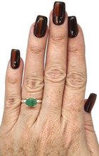 Load image into Gallery viewer, Emerald Ring, size 6.75, Sterling Silver, May Birthstone, Oval Faceted - GemzAustralia 