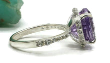 Load image into Gallery viewer, Amethyst Halo Ring, Sterling Silver, Size 7, February Birthstone - GemzAustralia 