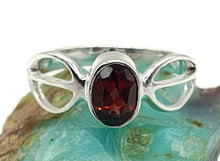 Load image into Gallery viewer, Garnet Ring, Size 8, Sterling Silver, January Birthstone, Oval Facet, Energy Stone - GemzAustralia 