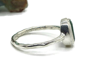 Emerald Ring, size 4.75, Sterling Silver, May Birthstone, Oval Faceted - GemzAustralia 