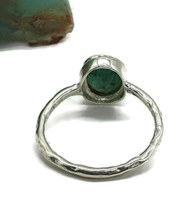 Emerald Ring, size 4.75, Sterling Silver, May Birthstone, Oval Faceted - GemzAustralia 