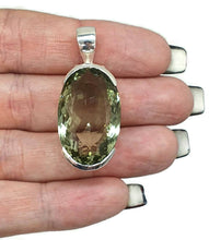 Load image into Gallery viewer, Green AMETHYST / Prasiolite Pendant, 35 carats, Oval Shaped, Sterling Silver - GemzAustralia 