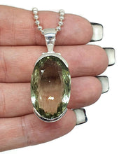 Load image into Gallery viewer, Green AMETHYST / Prasiolite Pendant, 35 carats, Oval Shaped, Sterling Silver - GemzAustralia 