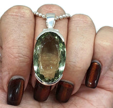 Load image into Gallery viewer, Green AMETHYST / Prasiolite Pendant, 35 carats, Oval Shaped, Sterling Silver - GemzAustralia 