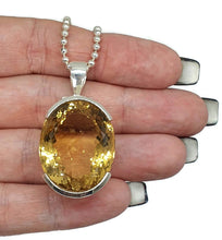 Load image into Gallery viewer, AAA Citrine Pendant, Sterling Silver, 46 carats, Oval Faceted, November Birthstone - GemzAustralia 
