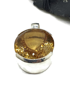 AAA Citrine Pendant, Sterling Silver, 46 carats, Oval Faceted, November Birthstone - GemzAustralia 