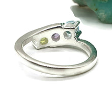 Load image into Gallery viewer, Blue Topaz, Amethyst &amp; Peridot Ring, Size 5.75, Sterling Silver, Birthstone Ring - GemzAustralia 