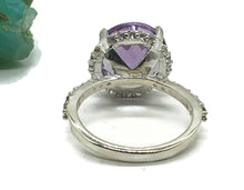 Load image into Gallery viewer, Amethyst Halo Ring, Sterling Silver, Size 7, February Birthstone - GemzAustralia 