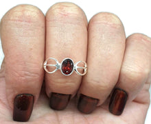 Load image into Gallery viewer, Garnet Ring, Size 8, Sterling Silver, January Birthstone, Oval Facet, Energy Stone - GemzAustralia 