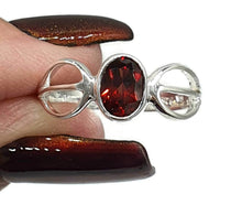 Load image into Gallery viewer, Garnet Ring, Size 8, Sterling Silver, January Birthstone, Oval Facet, Energy Stone - GemzAustralia 